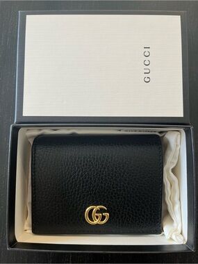 Gucci Black Marmont Card Case Leather Wallet